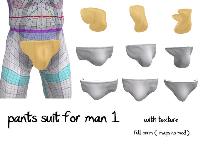 *Diesel Magic* pants suit for man 1 sculpt maps
