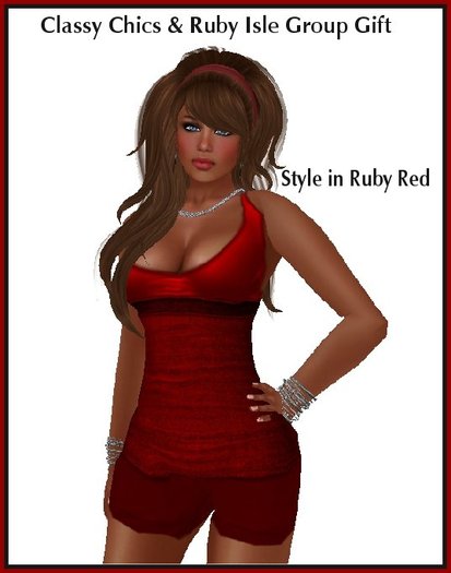 CC Style Outfits - Ruby Red - Classy Chics Marketplace Promotion Group Gift