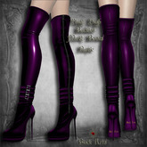 ~Black Arts~Thigh High Mesh Boots Buckles Purple