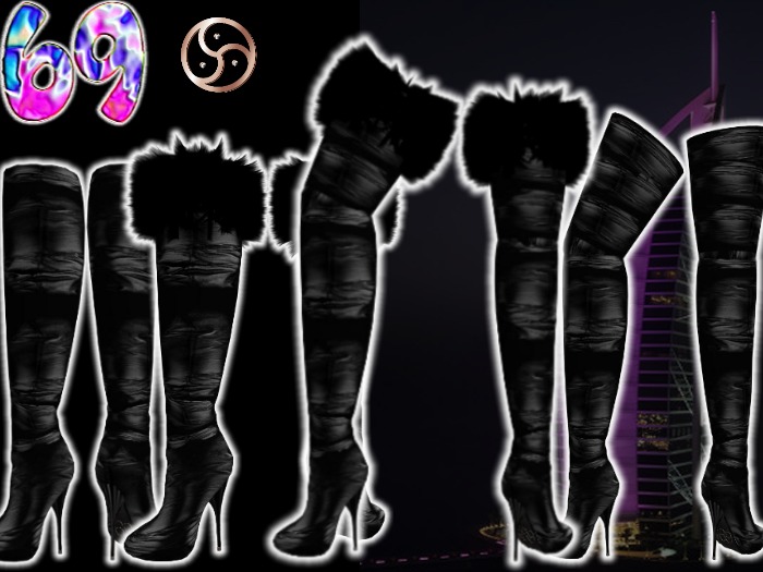 69 Black fur boots (BOX)