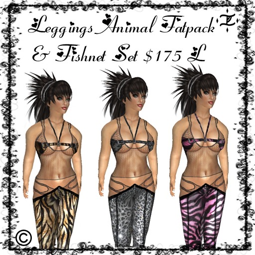 Hot Pants Legging With Fishnet Fat-Pack
