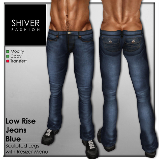 Shiver - Low Rise Denim Jeans - Blue