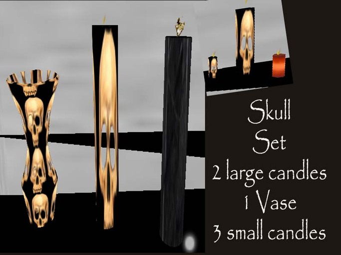 SKULL CANDLES SET Halloween Decorations