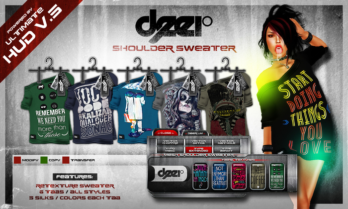 * .:: deeR ::. * MESH shoulder sweater [Multi-Version] BOXED