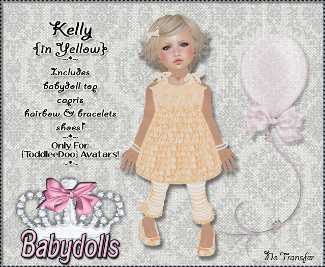 {BBT} Kelly in yellow - ToddleeDoo Outfit