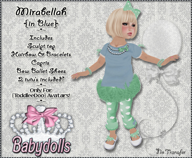 {BBT} Mirabellah in blue - ToddleeDoo Outfit