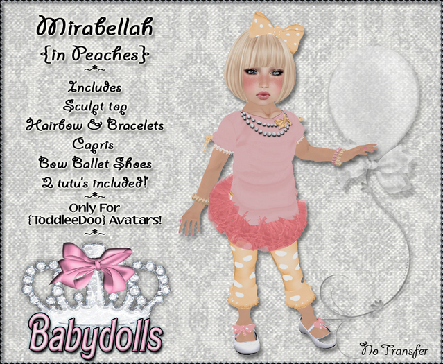 {BBT} Mirabellah in peaches - ToddleeDoo Outfit