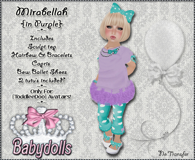 {BBT} Mirabellah in purple - ToddleeDoo Outfit