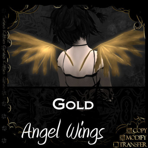 =^.^= Curious Kitties - Angel Wings - Gold