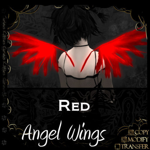 =^.^= Curious Kitties - Angel Wings - Red