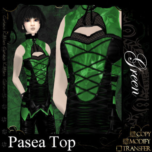 =^.^= Curious Kitties - Pasea Top - Green
