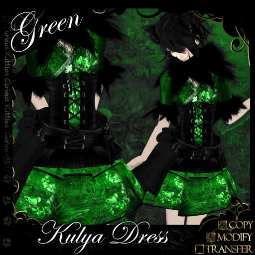 =^.^= Curious Kitties - Kulya Dress - Green