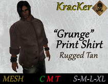 Kracker Grunge Print Shirt Rugged Tan