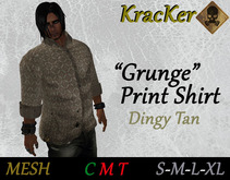 Kracker Grunge Print Shirt Dingy Tan