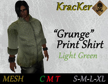 Kracker Grunge Print Shirt Light Green