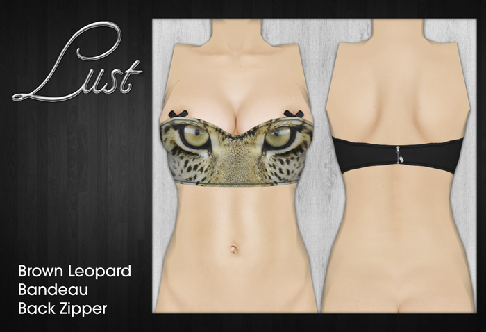Lust - Brown Leopard Bandeau Back Zipper