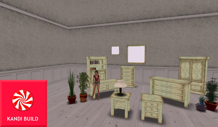 KANDI BUILD LOW PRIM Country bedroom furniture Set 12A
