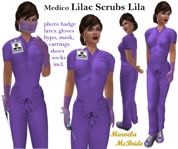 ! "Medico" Lilac Scrubs Lila