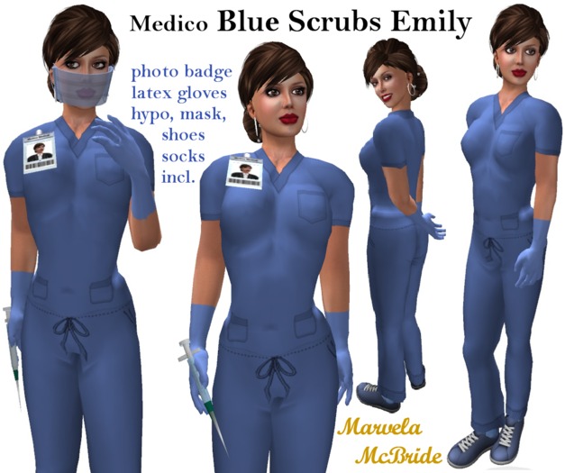 ! "Medico" Blue Scrubs Emily