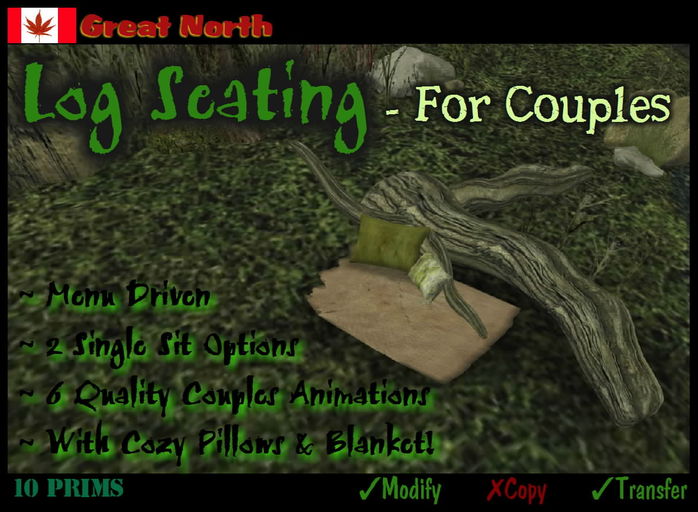 *Great North* Log Seating - For Couples