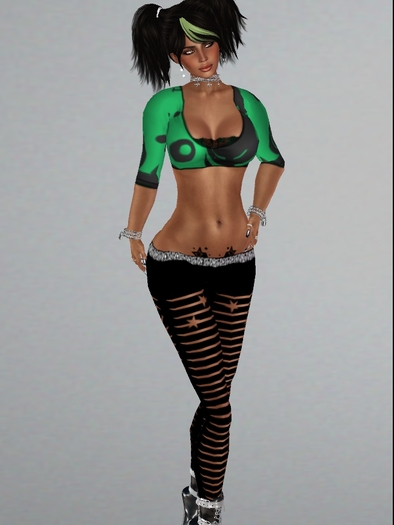 Green & Black Swirls  Mini Shirt and Leggings Wild Outfit