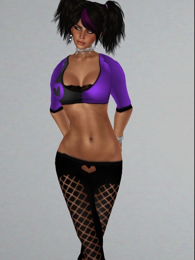 Black & Purple Love Shirt and Leggings Outfit