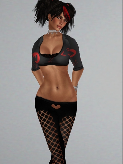 Black & Red Love Shirt and Leggings Outfit
