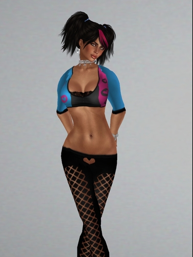 Blue, Black & Pink Love Shirt and Leggings Outfit