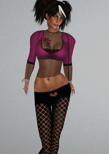 Pink Burnt Love Crop Shirt and Leggings Outfit
