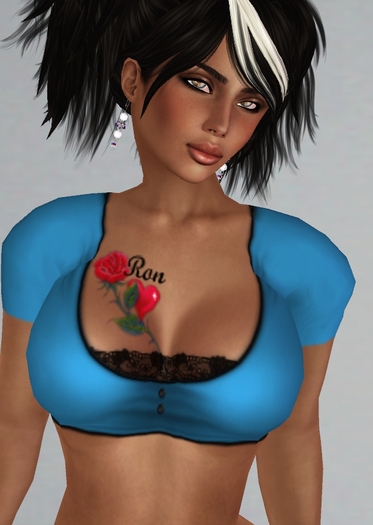 Blue  Burnt Love Crop Shirt and Leggings Outfit