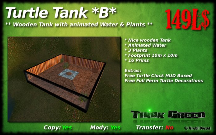 *THINK GREEEN* - Turtle Tank *B* [BOXED]