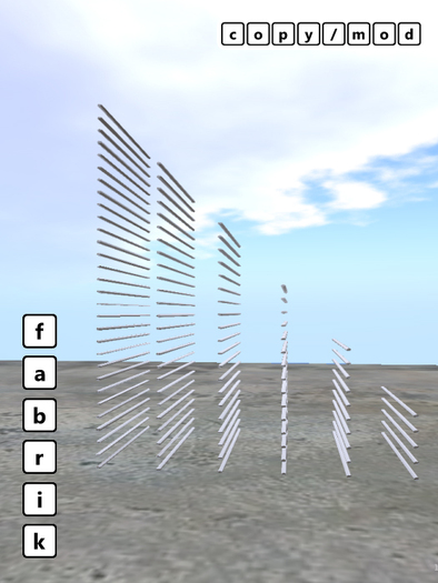 Set of 6 sculpt bars (copy and mod)