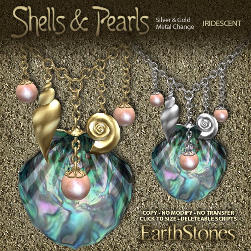 EarthStones Shells & Pearls Necklace - Iridescent (BOX)