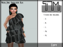 [TM] Mesh_One Shoulder Blk