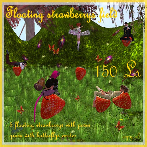 floating strawberrys field