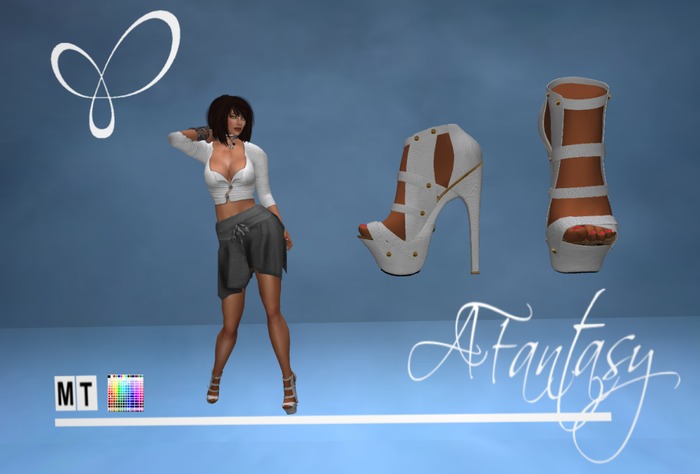 AFantasy Leather Color Change & Buttons Platform Heels