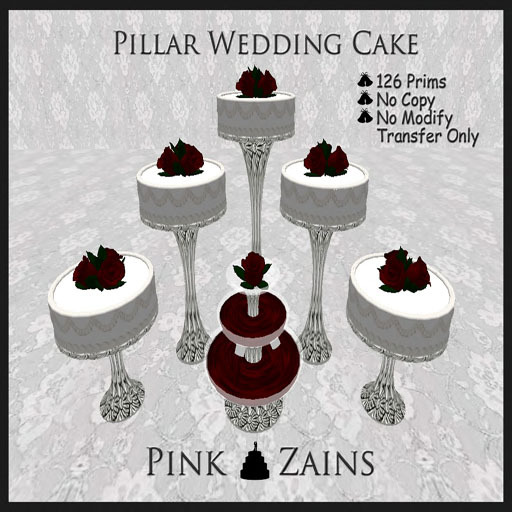Pillar Wedding Cake - Red