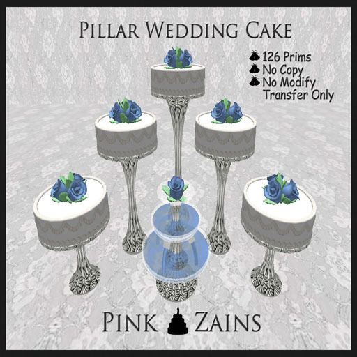 Pillar Wedding Cake - Blue