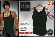 Karma - Mesh Men Tank top - Green - 5 Sizes include