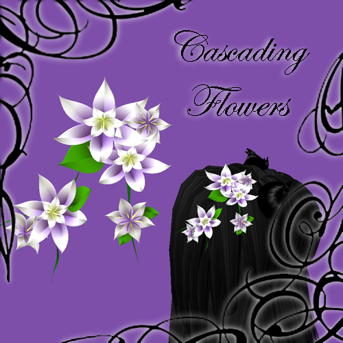 .:LT:. Purple Cascading Flower Hairpiece