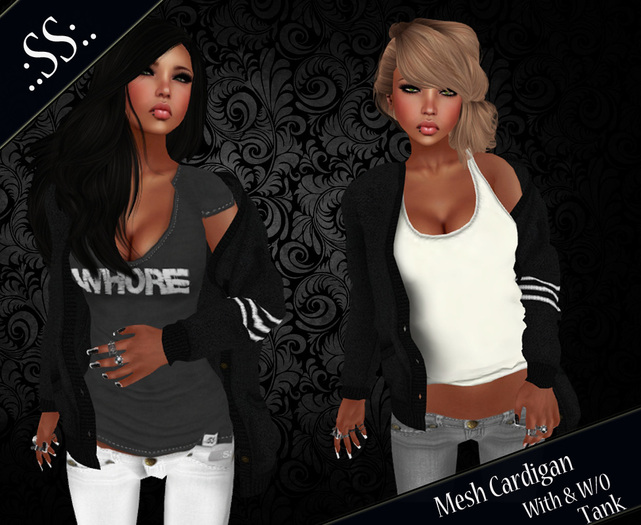 .:SS:. WOMENS BLACK CARDIGAN 
