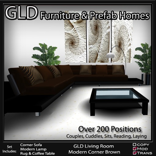 GLD Living Room Modern Corner Brown