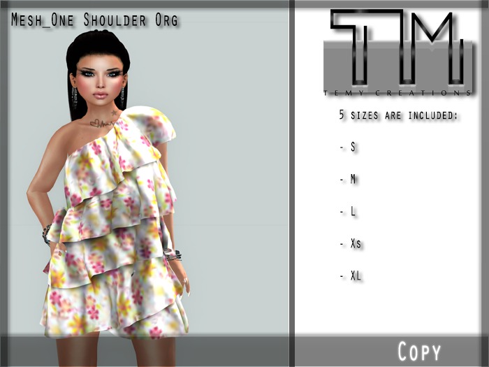 [TM] Mesh_One Shoulder Org