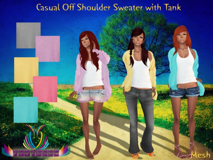 -TartCake- Off Shoulder Grey Sweater