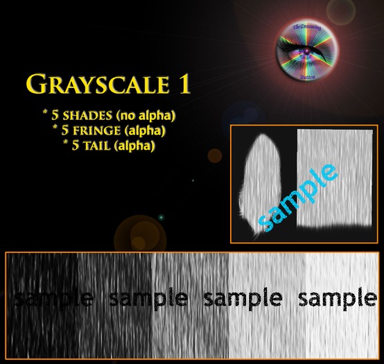 Greyscale hair texture pack1