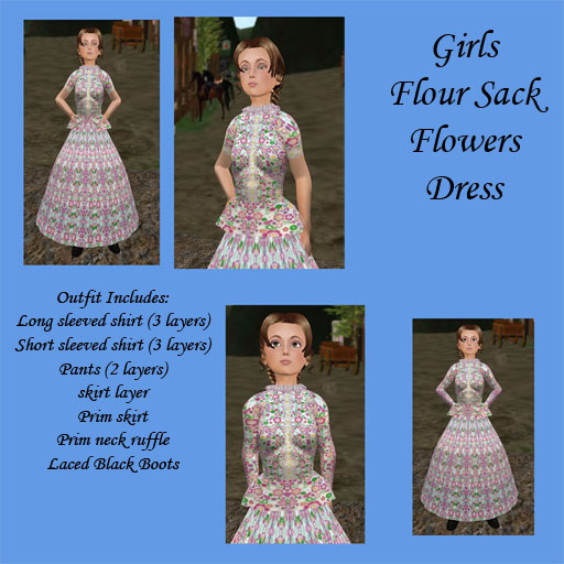 Girls Flour Sack Flowers Dress