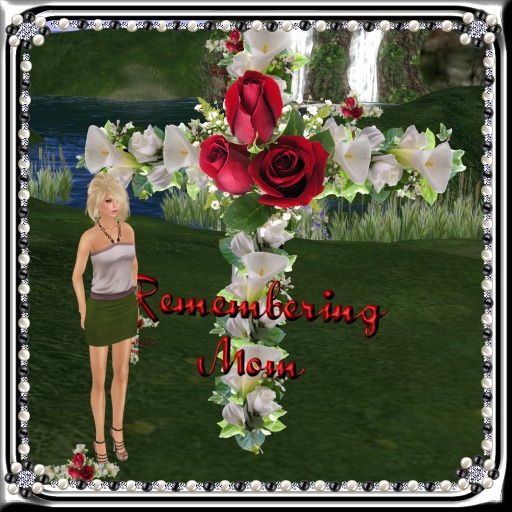 REM7 Remembering Mom White & Red Roses Floral Cross (Rezz Me)