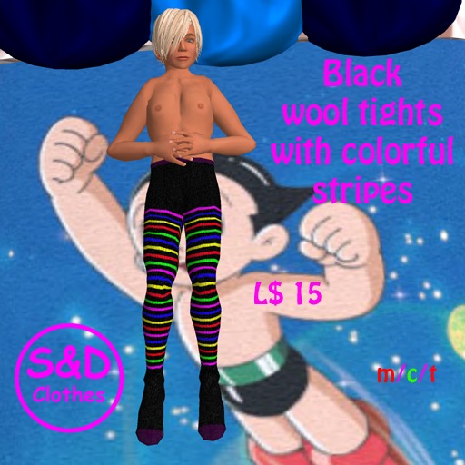 Black Tights w Colorful Stripes