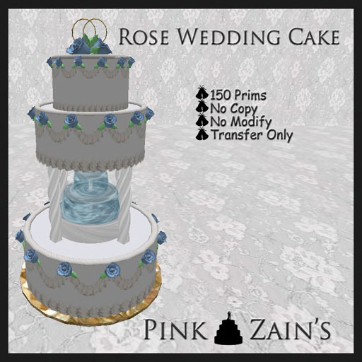 Rose Wedding Cake - Blue