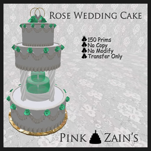 Rose Wedding Cake - Mint